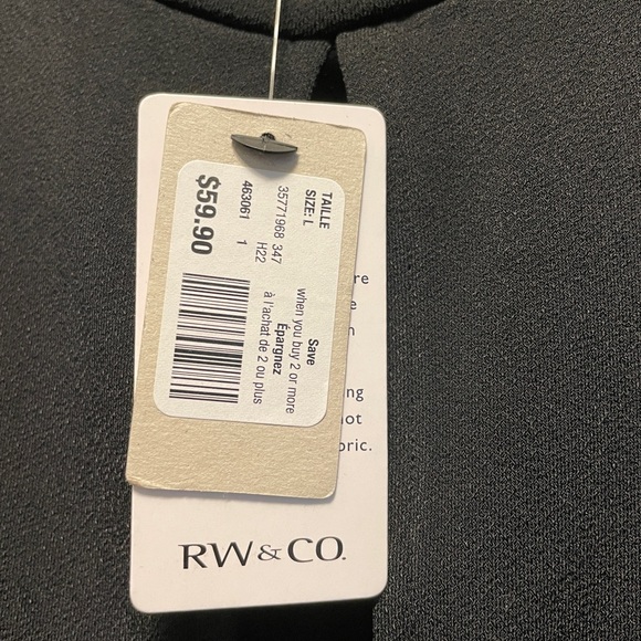 RW&CO-NWT black blouse, lace sleeves - Picture 2 of 2